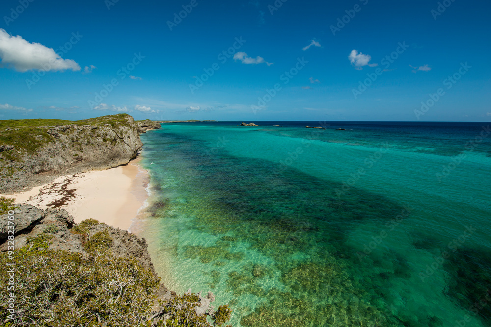 Hidden Cave and Beach, Middle Caicos, Turks and Caicos Islands, Caribbean. Hidden Cave and Beach, Middle Caicos, Turks and Caicos Islands, Caribbean.