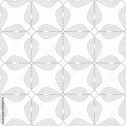 Seamless pattern with striped leaf shapes. Suitable for graphic design, interior decoration, textile, print, fashion, etc.