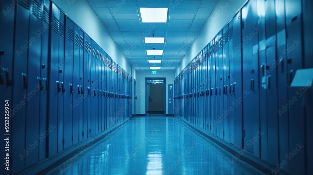 School Hallway with Lockers School Hallway with Lockers