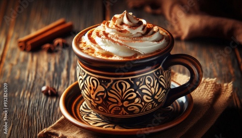 a cup of beautiful hot Mexican Coffee