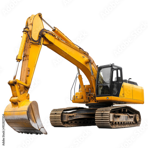 excavator isolated on white background photo