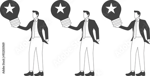 Perfection, Winning, Award, Five Objects, Number 5, Star Shape, Businessman