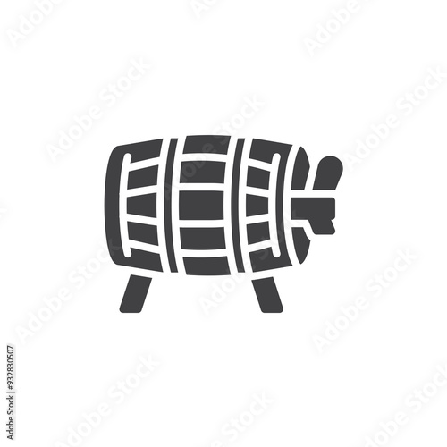 Beer keg with a tap vector icon