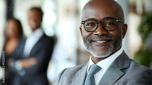 A confident businessman in ...