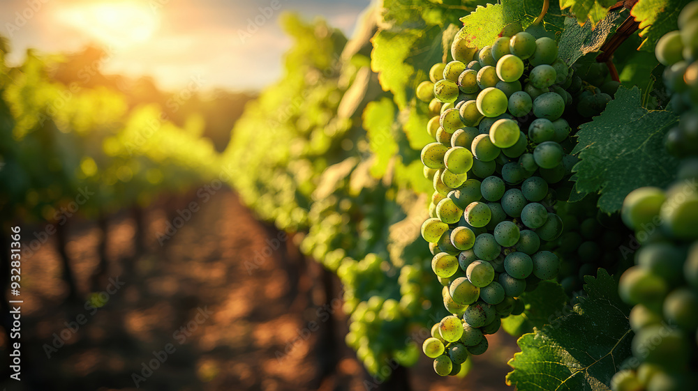 Vineyard Rows Bathed in Sunlight Vineyard Rows Bathed in Sunlight