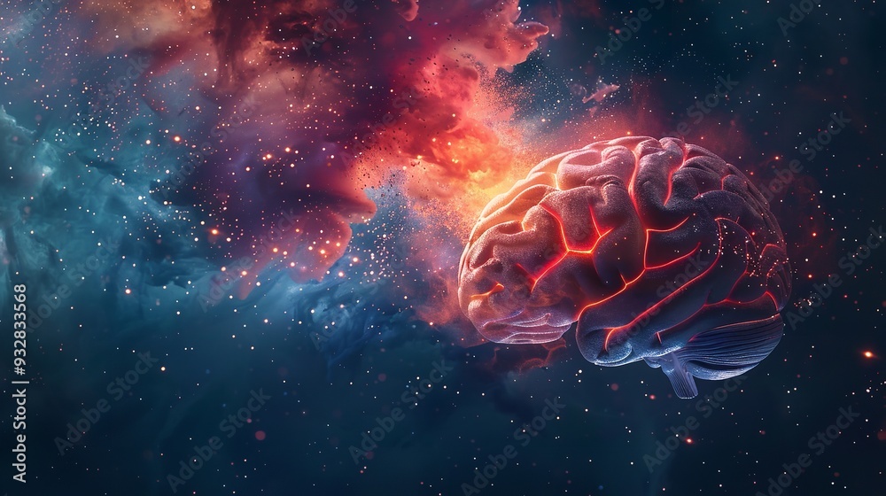 An image of a human brain exploding with knowledge. Generative Ai An image of a human brain exploding with knowledge. Generative Ai