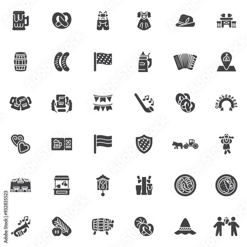 Oktoberfest festival vector icons set