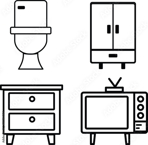 household appliances line icon