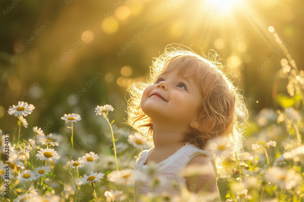 A joyful child plays in a field of blooming flowers, with sunlight streaming down and creating a natural and vibrant atmosphere. The scene captures the pure happiness and carefree spirit of the moment A joyful child plays in a field of blooming flowers, with sunlight streaming down and creating a natural and vibrant atmosphere. The scene captures the pure happiness and carefree spirit of the moment