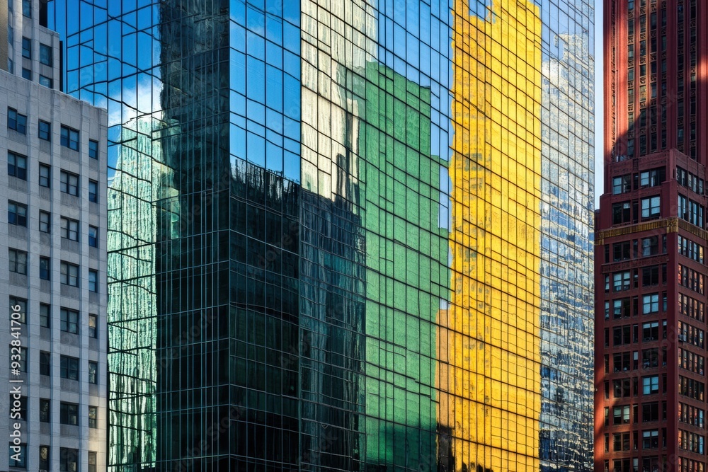 reflections on modern glass skyscrapers in the city reflections on modern glass skyscrapers in the city