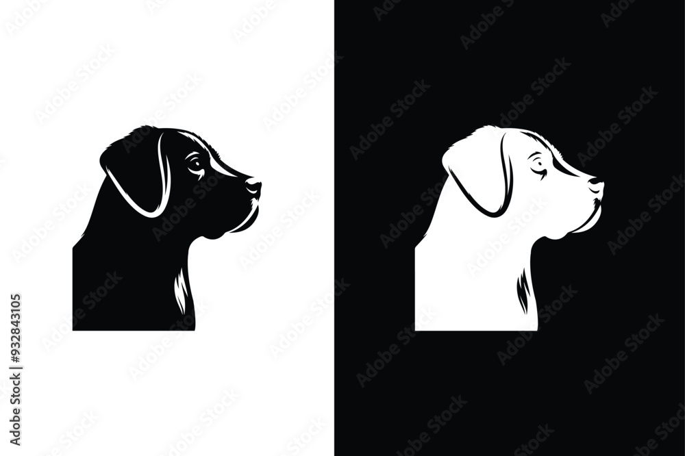 Dog head Icon. Black vector dog icon illustration. Dog head Icon. Black vector dog icon illustration.