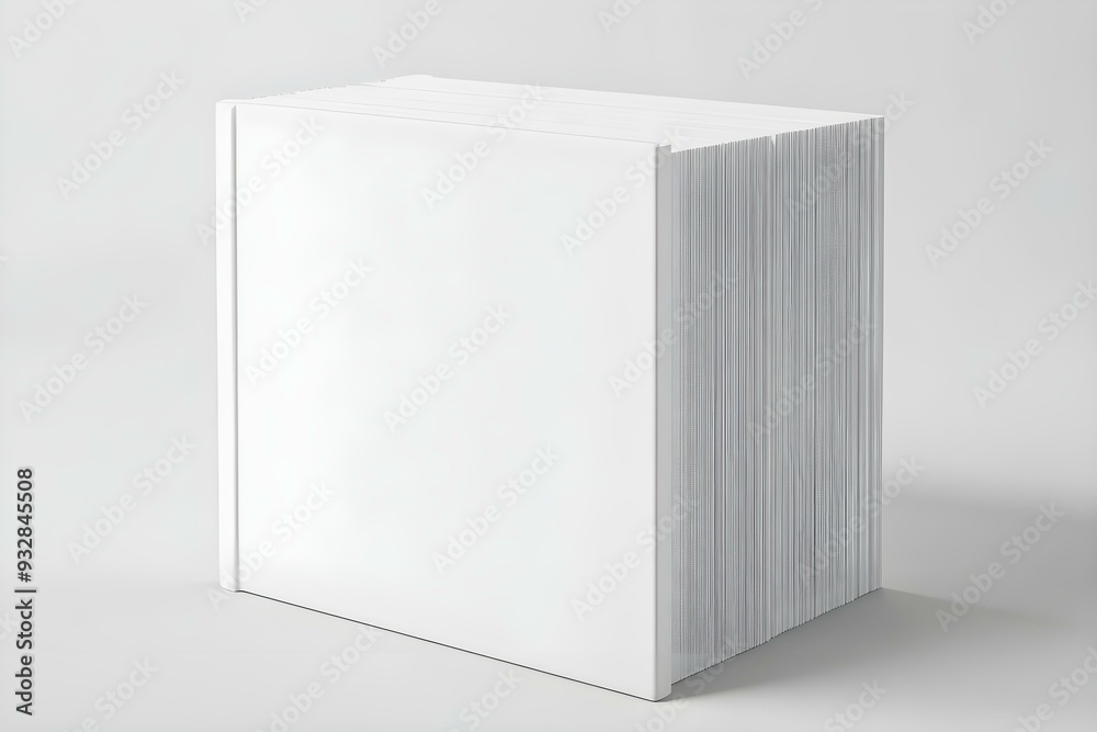 White Soft Cover Square Book Mockup, Blank notebook, 3d rendering isolated on light gray background, ready for your design White Soft Cover Square Book Mockup, Blank notebook, 3d rendering isolated on light gray background, ready for your design