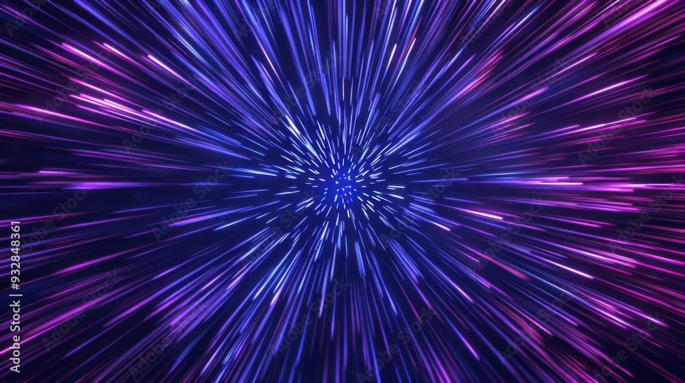 Cosmic Data Flow. Abstract Radial Lines Geometric Background