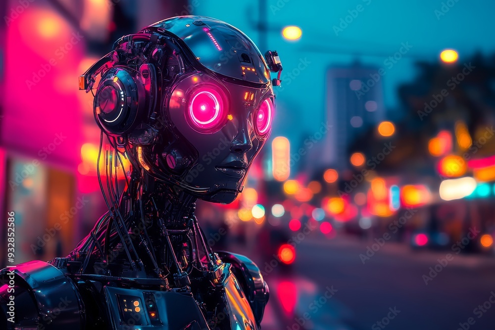 A futuristic soldier in advanced armor standing in a high tech military environment symbolizing the future of warfare technological advancements and the integration of AI in military strategy