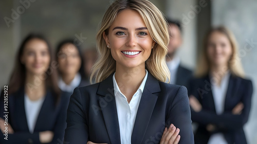 Confident businesswoman smi...