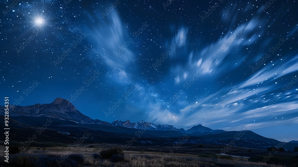 mountain. backgrounds night sky with stars and moon and clouds. mountain. backgrounds night sky with stars and moon and clouds.