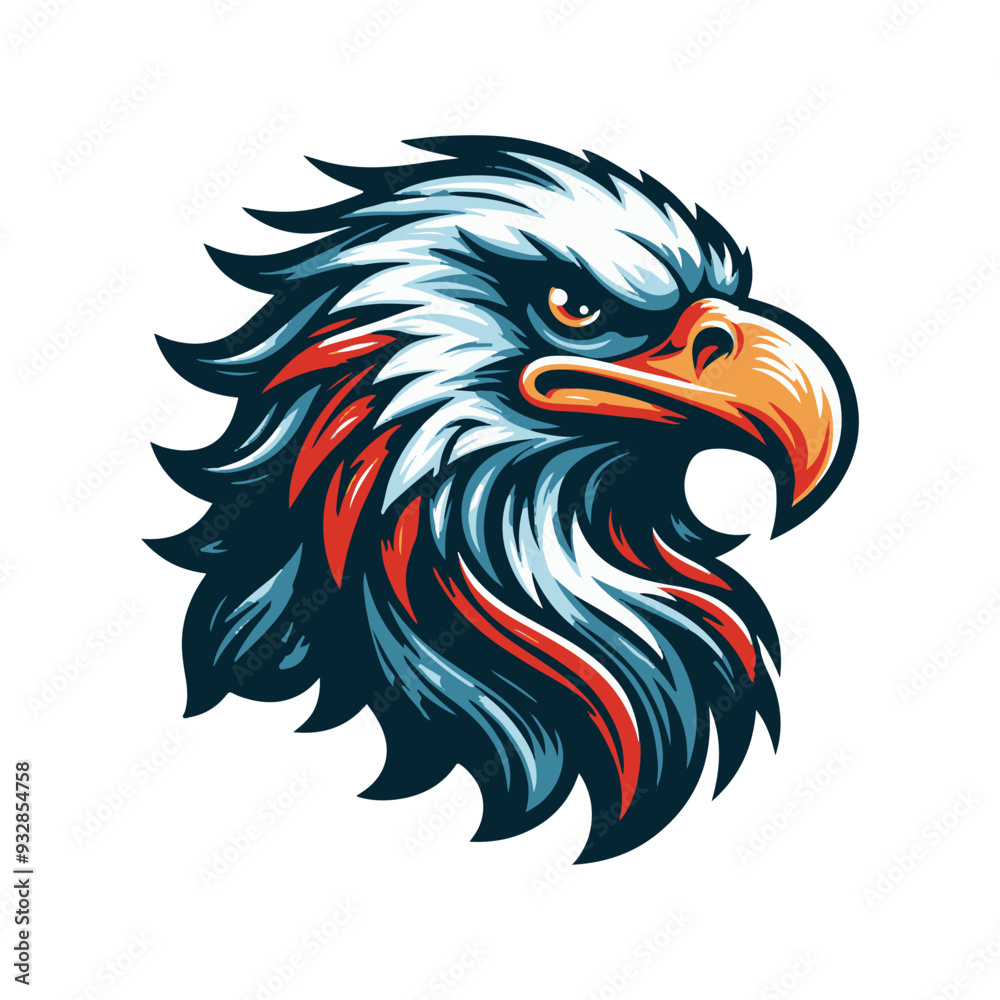 Fototapeta premium Vintage eagle head illustration on white background