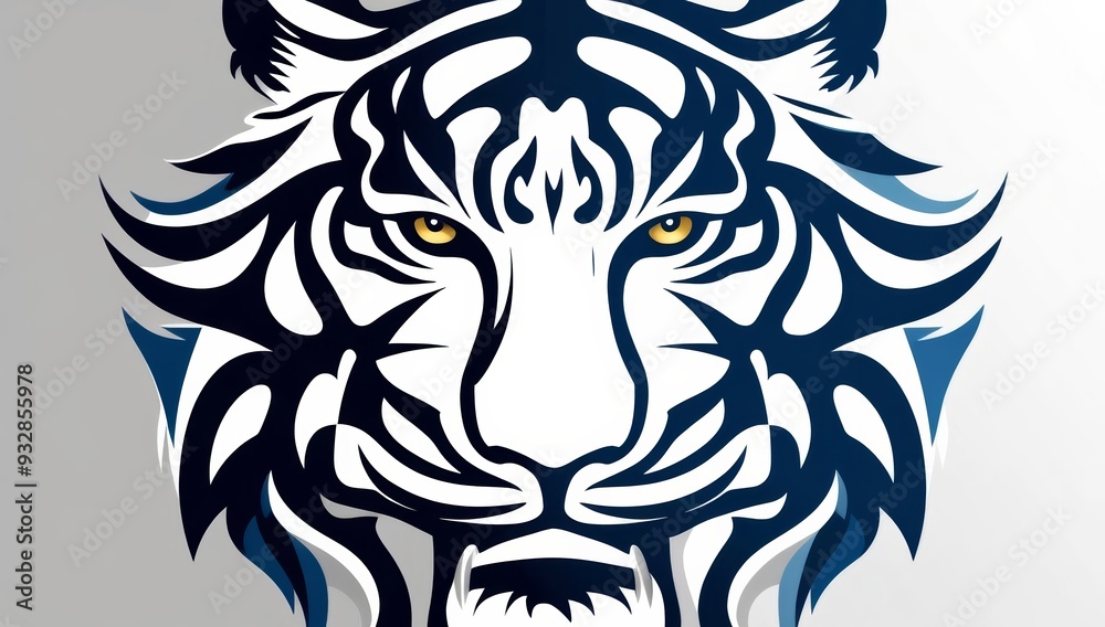 Stylized highcontrast monoline vector illustration