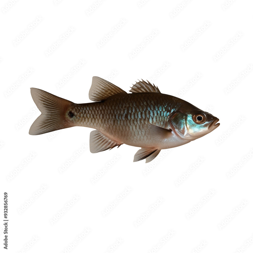 Obraz premium TRANSPARENT PNG ULTRA HD 8K A solitary Molly fish with vivid colors and flowing fins, swimming elegantly against a transparent background, highlighting its lively and graceful form