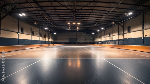 Roller Derby Track with Banked Turns and Clear Lines Prepared for Intense Competition and Thrilling Matches Between Skilled Athletes photo