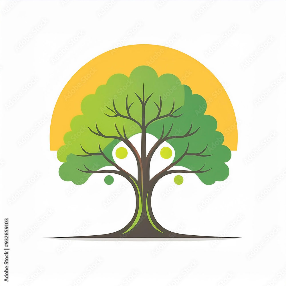 a tree logo illustration in a simple and clean flat art style a tree logo illustration in a simple and clean flat art style