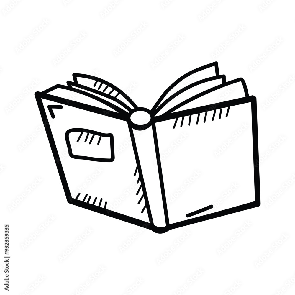 Open book doodle icon, learning, reading, knowledge, and education Open book doodle icon, learning, reading, knowledge, and education