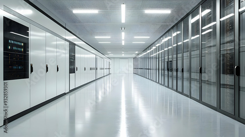 Empty server room corridor ...