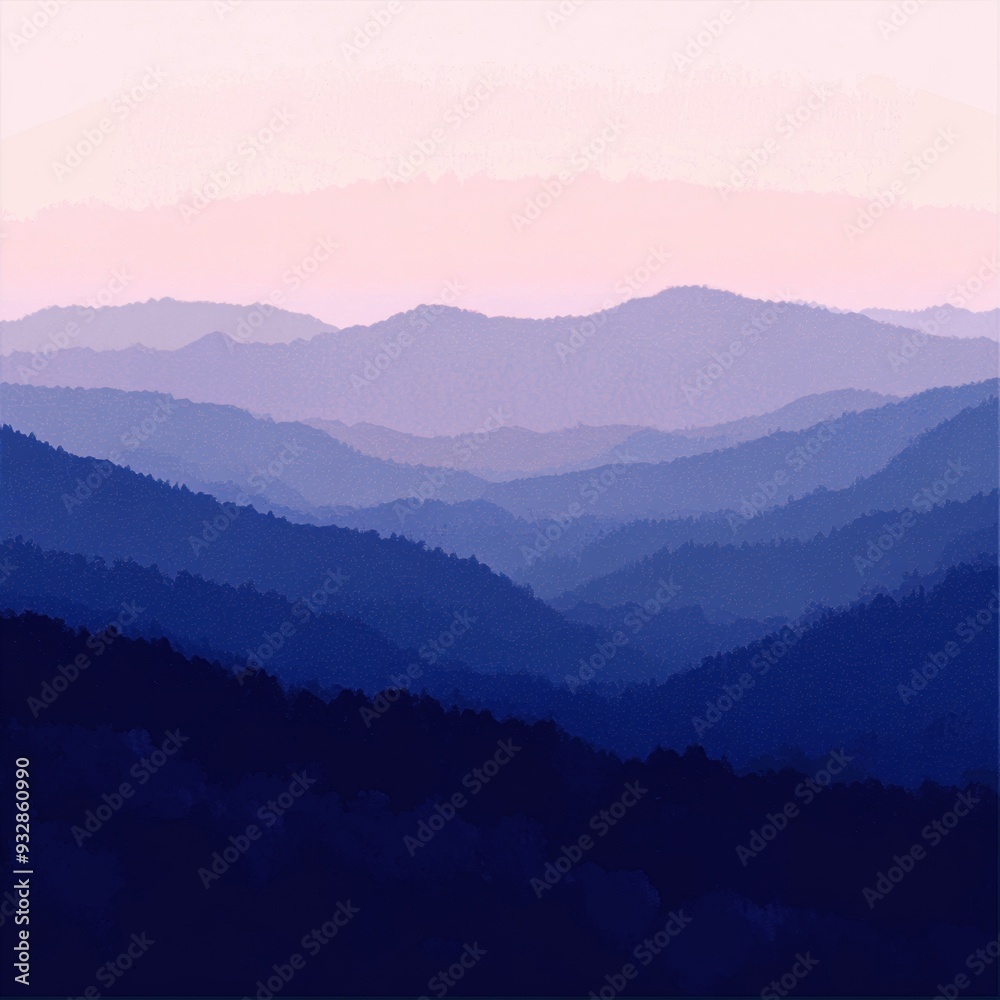 Fototapeta premium Abstract Pointillism Landscape: Creative Pattern for Marketing. AI-Generated Decorative Art with Cultural and Spiritual Essence. Elegant Minimalist Composition with Gradient Texture. Versatile Design