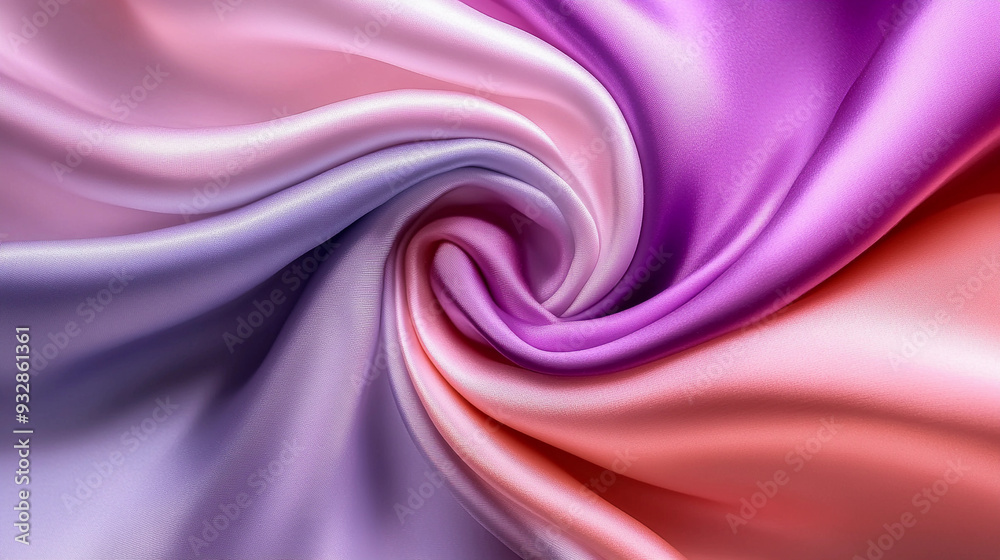 Fototapeta premium A colorful swirl of soft fabric blends shades of pink and purple, creating a soothing and elegant design