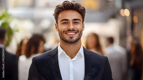 Handsome businessman smilin...