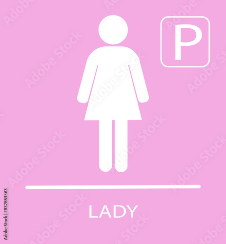 Parking sign and Restroom icon vector