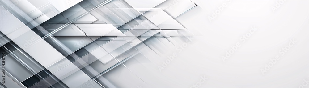 Obraz premium A modern abstract background with intersecting shapes and a monochromatic color scheme, ideal for adding copy space.