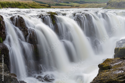 Waterfall Kolufossar near Vatnsnes in northern Iceland. photo