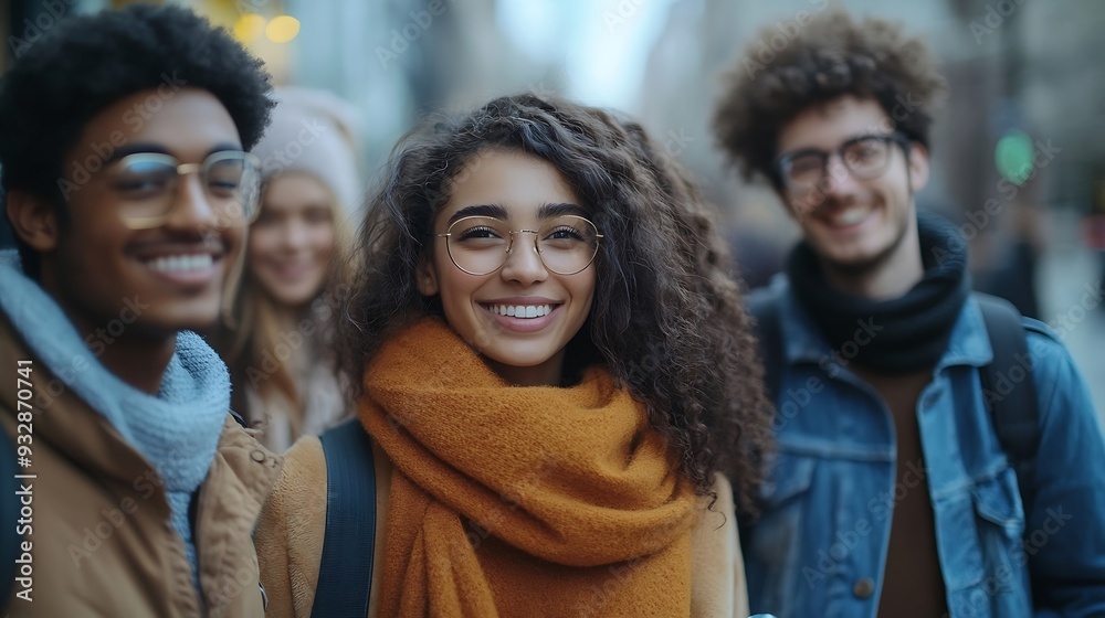 Multiracial group of friends having fun walking on the city Young people celebrate holiday vacations outside : Generative AI Multiracial group of friends having fun walking on the city Young people celebrate holiday vacations outside : Generative AI