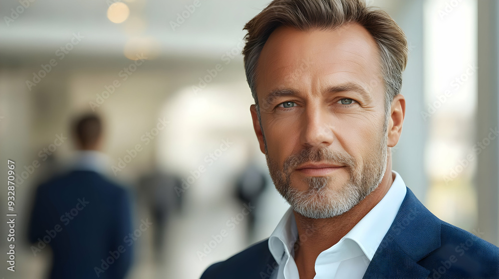 Portrait of a confident businessman in a suit. Portrait of a confident businessman in a suit.