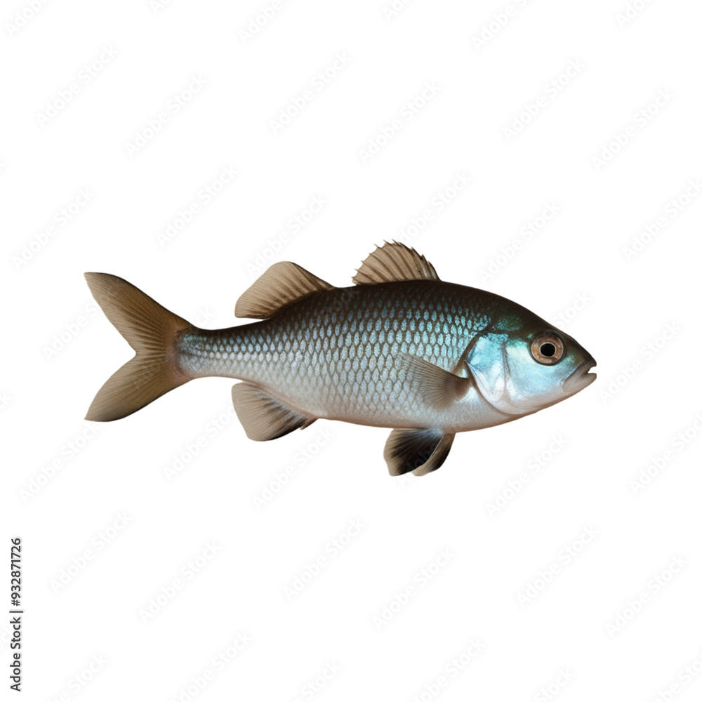 Fototapeta premium TRANSPARENT PNG ULTRA HD 8K A solitary Oscar fish with striking patterns and a robust body, swimming elegantly against a transparent background, highlighting its bold and dynamic form