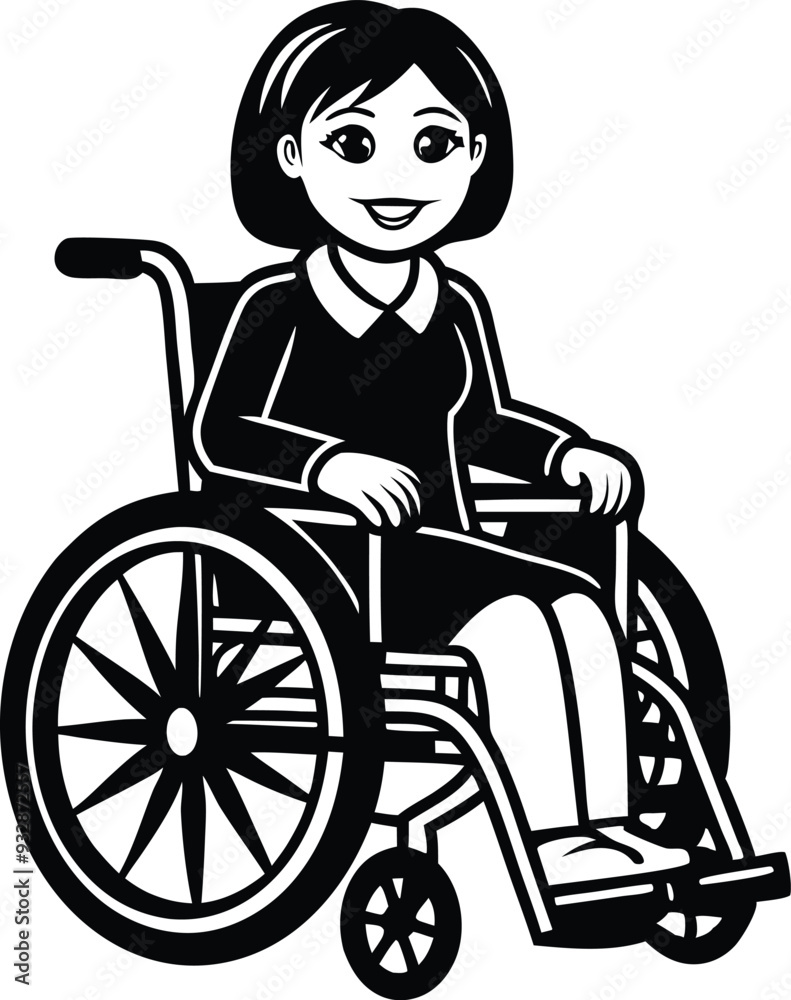 silhouette of woman on wheelchair on white background illustration silhouette of woman on wheelchair on white background illustration