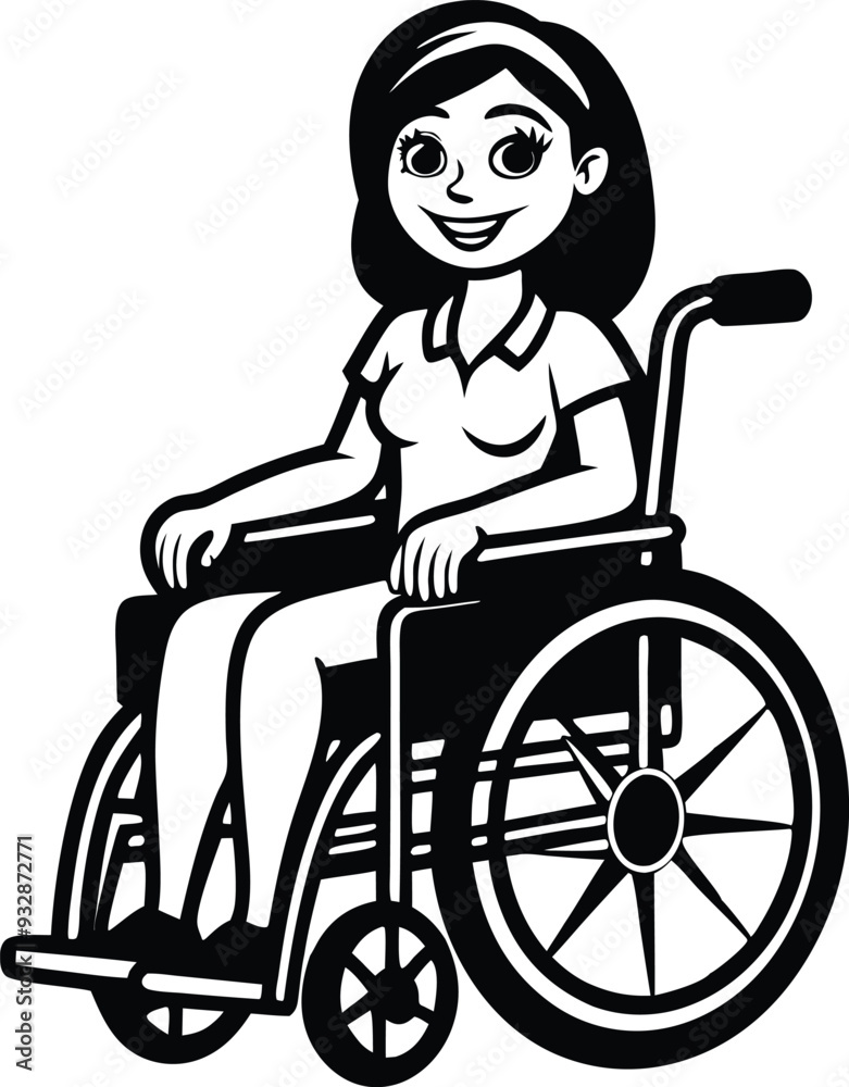 silhouette of woman on wheelchair on white background illustration silhouette of woman on wheelchair on white background illustration