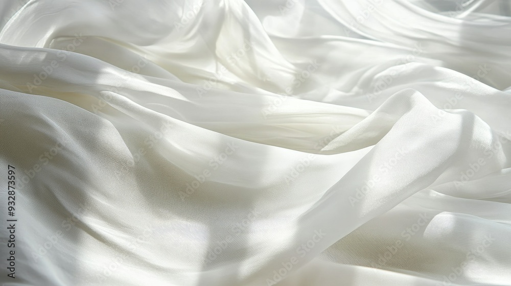 White curtain billowing in the breeze, light and airy, symbol of freedom White curtain billowing in the breeze, light and airy, symbol of freedom