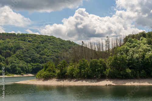 The Urfttalsperre also known as the Urft dam or Urft reservoir at Eifel National Park in North Rhine-Westphalia, Germany photo