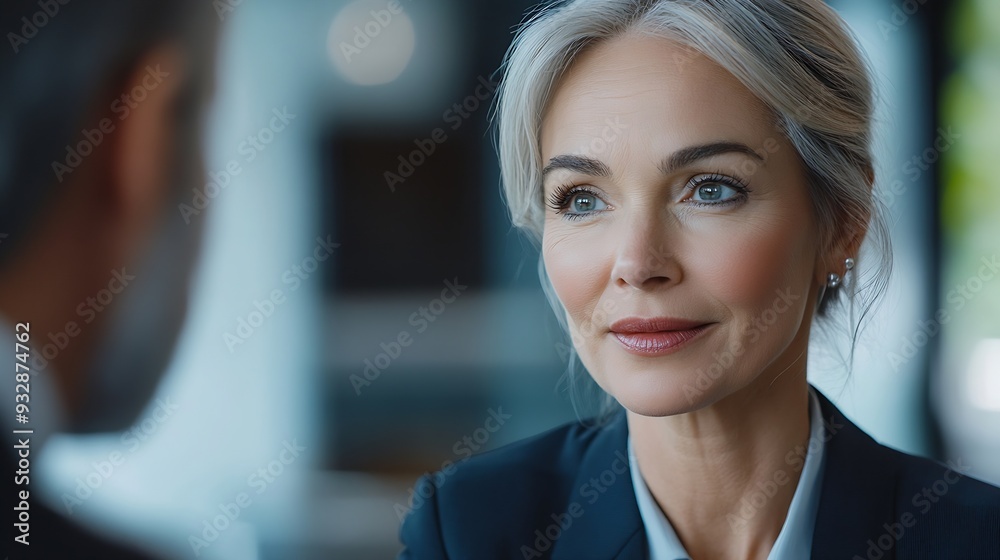 Happy mature business woman professional bank manager lawyer consulting client on finances management Two older executives team business people man and woman working at office corporat : Generative AI Happy mature business woman professional bank manager lawyer consulting client on finances management Two older executives team business people man and woman working at office corporat : Generative AI