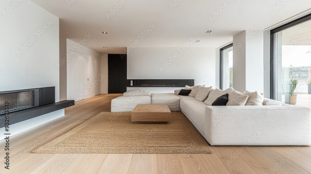 Modern living room in a luxury property withe stylish furniture. Residential interior design composition. Modern living room in a luxury property withe stylish furniture. Residential interior design composition.