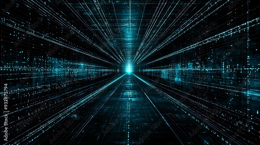 First person view of a complex algorithmic space with topology and multidimensional mapping elements, copy space for text, First person view of a complex algorithmic space with topology and multidimensional mapping elements, copy space for text,