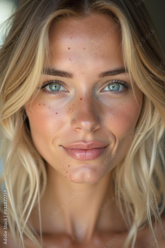 A beautiful blonde woman portrait generated by AI A beautiful blonde woman portrait generated by AI