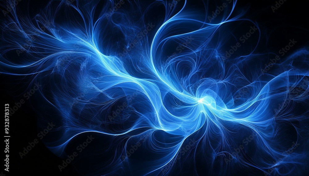 Obraz premium 黒い空間に華麗なプラズマ、かっこいいアクセントを程よくつける Generated by AI