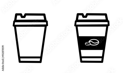 Coffee cup icon vector isolated on white background.