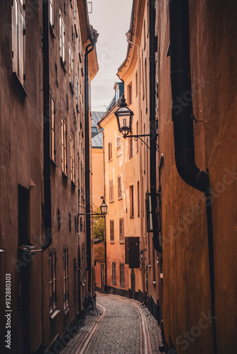 Gamla stan - kamienice starego miasta w Sztokholmie photo