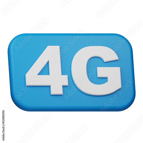 4g connection 3d icon isolated on the transparent background