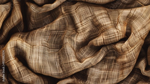 Beige linen textile with organic texture perfect for background or pattern.
