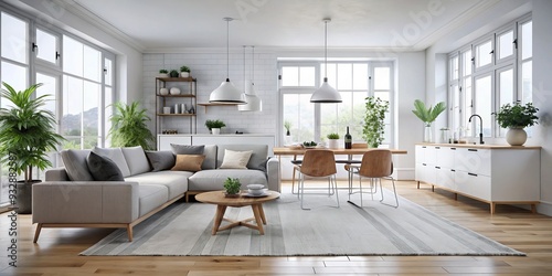 contemporary Scandinavian design clean minimalist white space photo